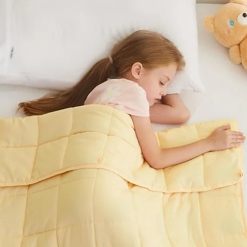 Vista 35 de L'AGRATY Manta con peso de 5 libras, para regazo, manta pequeña y portátil para adultos, refrescante, para viajar, relajarse y dormir, para todas