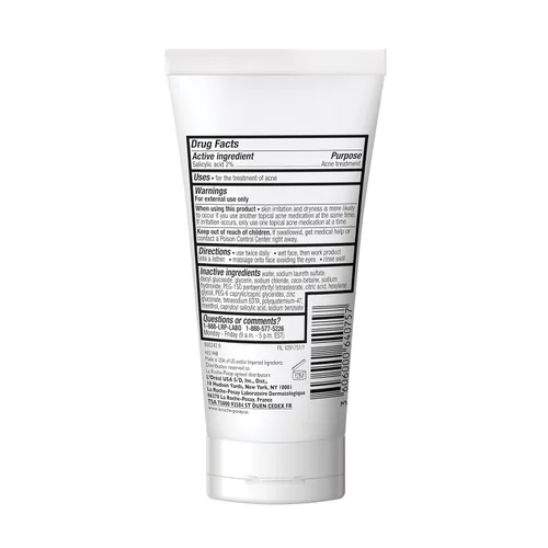 Vista 8 de La Roche-Posay Effaclar Limpiador de gel medicado, limpiador de ácido salicílico al 2% + LHA + glicerina, lavado facial espumoso para el acné, ayuda