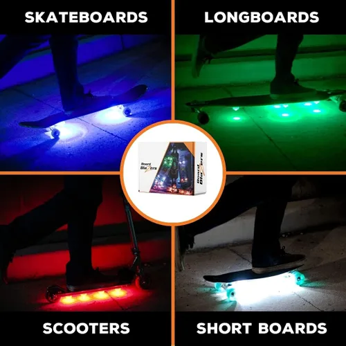 Vista 3 de Board Blazers Luces LED para Skateboard con Efecto Underglow - Regalo Ideal para Skateboard - Luz LED Perfecta para Longboard o Luz para Scooter