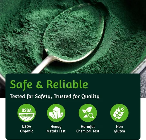 Vista 7 de Espirulina en polvo orgánica, 32 onzas, certificado USDA, 100% puro y natural, sin OMG, sin gluten, desintoxicante y potenciador de energía, rico