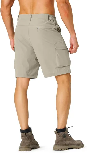 Vista 3 de Pantalones cortos de senderismo para hombre, de secado rápido, ligeros, con múltiples bolsillos, para pesca, campamento, golf