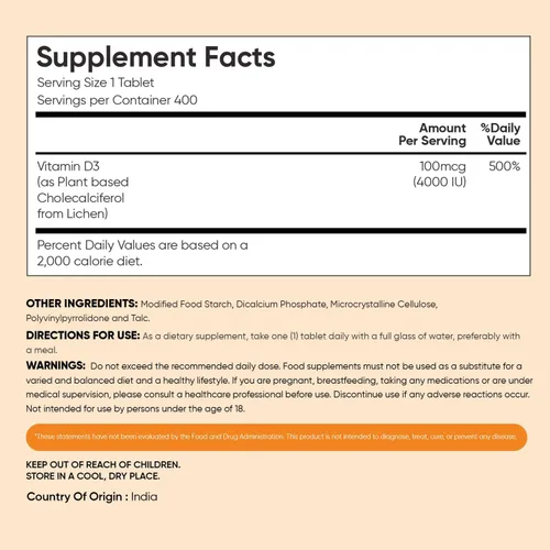 Vista 4 de WeightWorld Vitamina D3 4000 UI (100 mcg) para fortaleza ósea, salud muscular y apoyo inmunológico Suministro de 400 días Vitamina D3 vegana