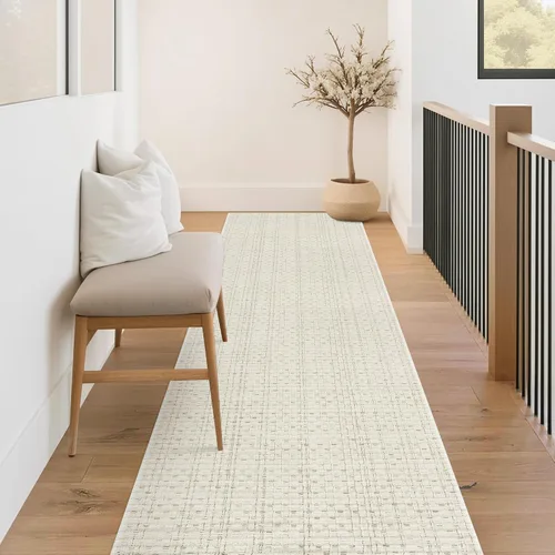 Vista 11 de Alfombra de baño estilo bohemio, 2 x 3 pies, alfombra de algodón tejida a mano para entrada, reversible, lavable, alfombra estilo granja, color Negro