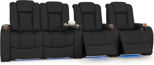 Vista 44 de Seatcraft Asientos de cine en casa Virtuoso LT Tawny Single reclinable Leonado