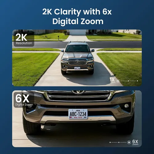 Vista 3 de Cámara de seguridad para ventana HOMIQ LIFE 3MP 2K, cámaras WiFi interiores 2.4GHz/5GHz con visión nocturna a color AI Colorvue, detección