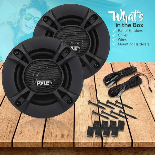 Vista 3 de Pyle Altavoces estéreo universales de 2 vías para automóvil, 240 W, 4 pulgadas, audio coaxial profesional potente, altavoz universal de repuesto