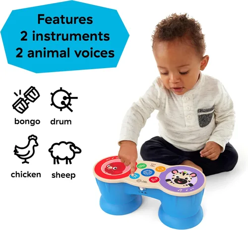 Vista 4 de Baby Einstein Upbeat Tunes Magic Touch - Tambor de madera Juguete musical, a partir de 6 meses Tambores Bongo