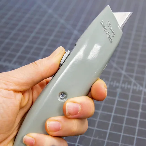 Vista 6 de BAZIC - Cuchillo multiusos, estuche de 144 unidades hang-hole handle and a multi-position blade slide for boxes; cartons; crafts