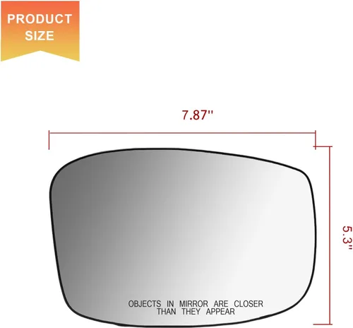 Vista 13 de Espejo lateral del pasajero de repuesto para Honda Odyssey 2018 2019, retrovisor lateral derecho exterior de cristal, con placa de respaldo