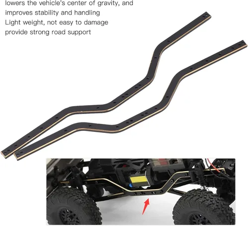 Vista 5 de Bastidor de chasis de coche RC rieles de latón estable fácil de instalar accesorios RC, peso ligero, no es fácil de dañar, no es fácil de deformar