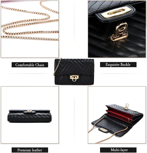 Vista 5 de Elegante bolso cruzado pequeño para mujer, bolso compacto para teléfono y cartera, ligero y perfecto para el trabajo, viajes o salidas casuales
