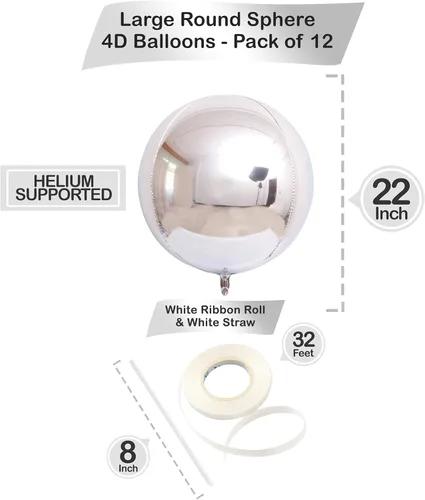 Vista 6 de KatchOn, Globos de aluminio plateados y rosados, 22 pulgadas, paquete de 24 unidades, globos metálicos rosados, decoraciones de fiesta rosadas