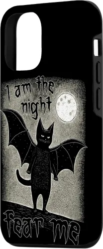Vista 2 de Funda para iPhone 15 I Am The Night Fear Me Cute Black Cat Bat Punk Goth Grunge