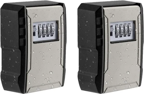 Vista 10 de Caja de bloqueo de llave de capacidad extra grande UPGRADE, caja de bloqueo de llave montada en la pared resistente a la intemperie para llaves