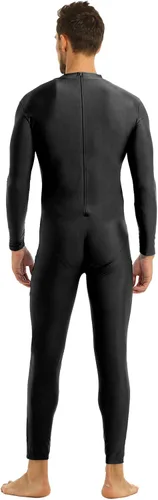 Vista 5 de FEESHOW Traje de leotardo de una pieza con cremallera y cuello alto para hombre