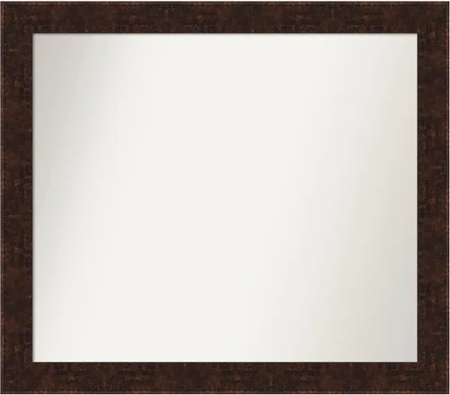Vista 76 de Amanti Art Espejo de baño de bronce para sobre fregadero, 24 x 24 pulgadas, espejo de tocador cuadrado estrecho de bronce Manhattan, marco de madera