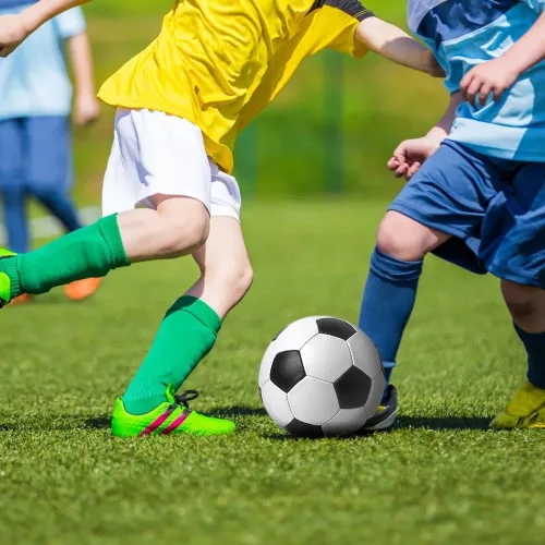 Vista 2 de Balón de fútbol de tamaño 5, clásico, blanco, negro, más grueso, pelota de fútbol de piel sintética, juguetes deportivos para jóvenes, liga, juego