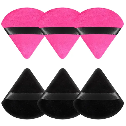 Vista 8 de 6 Piezas Borla de Polvo Triangular Esponja de Maquillaje Suave Borla de Maquillaje para Polvo Facial Base Cosmética Esponja Herramienta