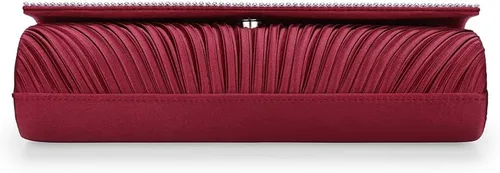 Vista 5 de ERIJUNOR Bolsos clásicos de satén plisados de noche con diamantes de imitación, bolsos cruzados para fiesta, graduación, boda, para mujer