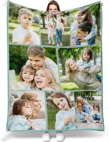 Vista 15 de Manta personalizada con imagen, manta personalizada con texto de fotos, manta de fotos personalizada para amiga, mamá y papá, regalos personalizados