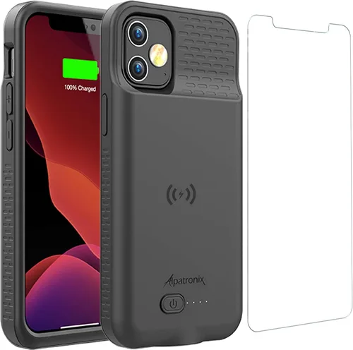 Vista 11 de Alpatronix Funda de batería para iPhone 12 Pro y iPhone 12 (6.1 pulgadas), funda protectora resistente y delgada de carga extendida portátil