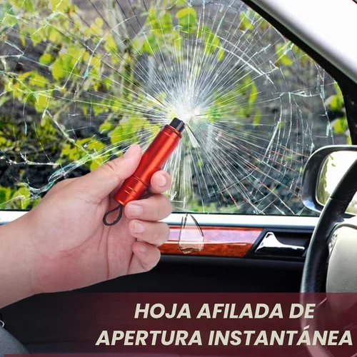 Vista 3 de LANBOUY Paquete de 2 herramientas de corte de cinturón de seguridad para romper ventanas de automóvil, martillo de vidrio, cortador de cinturón
