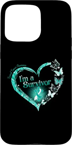 Vista 31 de Teal Ribbon Butterfly Cervical Cancer I'm A Survivor Case for iPhone 17