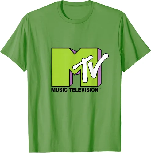 Vista 15 de Camiseta de tratamiento de relleno con logotipo MTV verde lima y morado, Negro, S Azul Marino