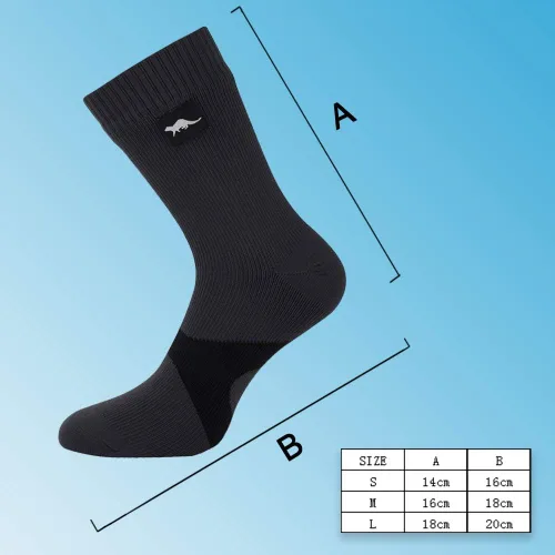 Vista 5 de Calcetines impermeables para hombre y mujer de OTTER, calcetines 100% impermeables, transpirables, resistentes al viento. Longitud de la pantorrilla.