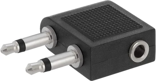Vista 2 de Cmple - [Paquete de 10] Adaptador de audio para avión dual de 0.138 in macho a 0.138 in hembra, adaptador de audio estéreo para auriculares de vuelo