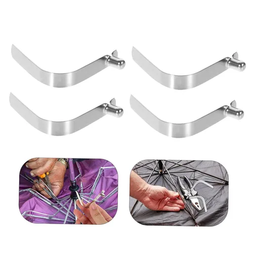 Vista 7 de KALLORY 10pcs Stainless Push Button Clip for Tent Pole Spring Snap Clip Locking Tube Pin Easy Installation