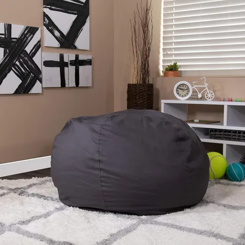 Vista 19 de BizChair Puf negro sólido de gran tamaño para niños y adultos