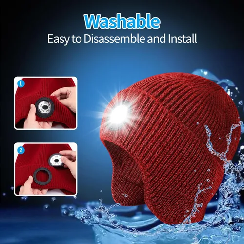 Vista 69 de Gorro Bluetooth con auriculares ligeros e inalámbricos, micrófono integrado y altavoces estéreo mejorados con música