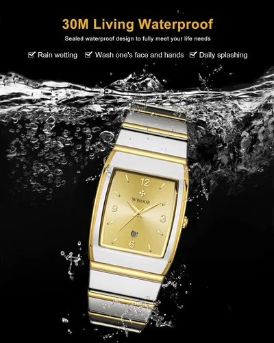 Vista 4 de WWOOR Relojes cuadrados para hombres y mujeres, reloj cuadrado de acero inoxidable para hombre con fecha, reloj casual con fecha cuadrada