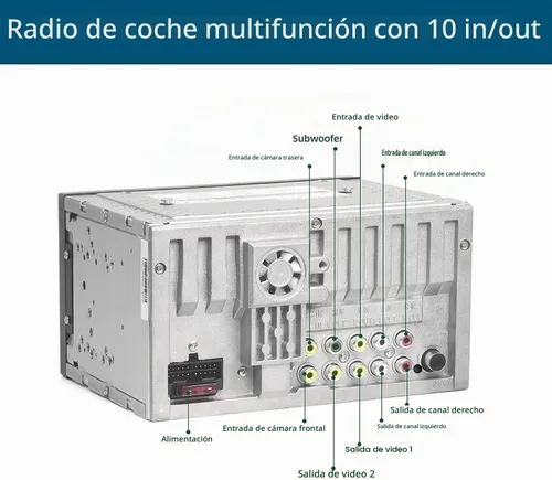 Vista 4 de Estéreo de coche doble DIN con reproductor de CD/DVD Apple Carplay y Android Auto, radio de coche de 6.2 pulgadas con Bluetooth y cámara