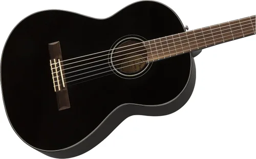Vista 3 de Fender CN-60S - Guitarra acústica de concierto (nailon), color negro