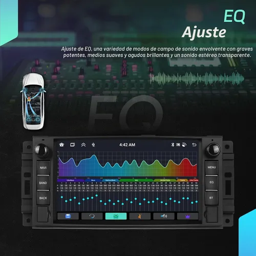 Vista 6 de Estéreo de coche de 4 GB+64 GB para Jeep Wrangler Radio 2007-2018 Brújula Dodge Ram 1500 2500 3500 con CarPlay Android Auto 7 "Pantalla táctil Radio