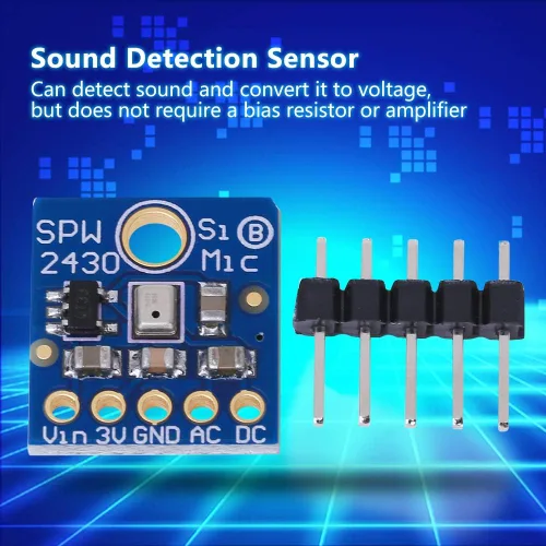 Vista 3 de Módulo de sensor de sonido, módulo de sensor de detección de sonido, micrófono MEMS de silicio Sensor de micrófono de sonido de alta sensibilidad