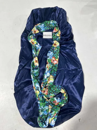 Vista 8 de Gorro largo de satén para trenzas, capó de seda para dormir, banda elástica para mujeres negras, cabello rizado