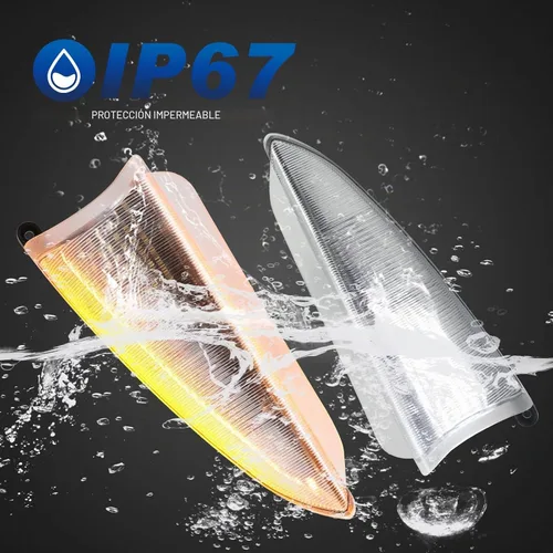 Vista 5 de Luz intermitente LED para espejo lateral compatible con Expedition Navigator 2003 2004 2005 2006, señales de giro secuenciales dinámicas ámbar, kit