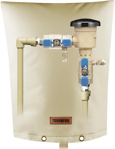 Vista 28 de Cubierta aislante de tubería para prevención de reflujo (5 °F) – Bolsa aislada para válvula de aspersor de riego – Cubierta de bomba de pozo de agua
