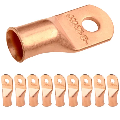 Vista 209 de SELTERM - 5 terminales de anillo resistentes para cable de batería, calibre 1/0 AWG, pernos de 1/2 pulgadas, terminales de calibre 0, ojales