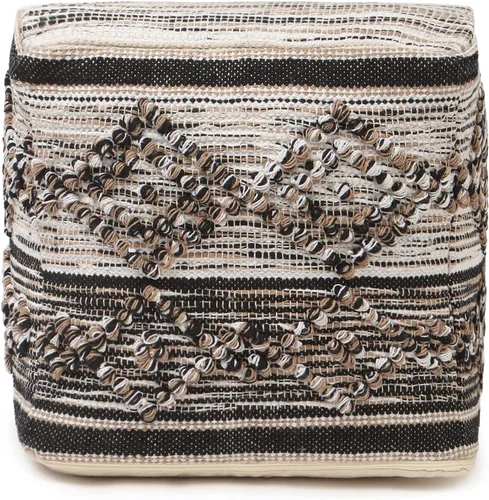Vista 5 de REDEARTH · Puf otomano acolchado con relleno, textura de almacenamiento, cubo de granos, puf, reposapiés para sala de estar, dormitorio, guardería