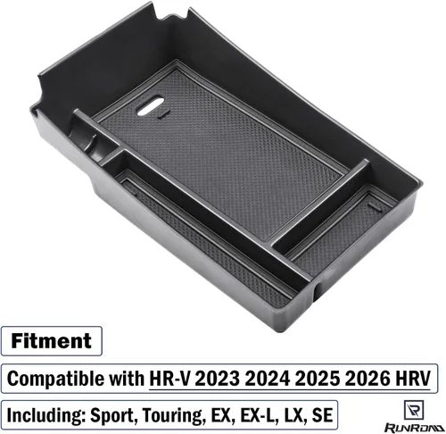 Vista 2 de RUNROAD Bandeja organizadora de consola central compatible con Honda HR-V 2023 2024 2025 2026 Accesorios HRV 2023, 2024, 2025 2026, organizador