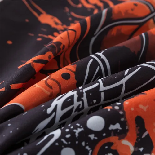 Vista 8 de Juego de edredón de 6 piezas con diseño de baloncesto, ropa de cama negra tamaño individual para niños, adolescentes y adultos, con pelotas