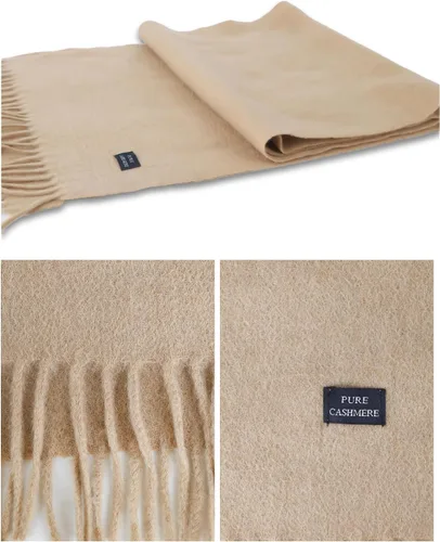 Vista 5 de Cashmere Scarf 100% Cashmere Fringed Edges Scarves large size Warm & Soft Colors Available in Solid