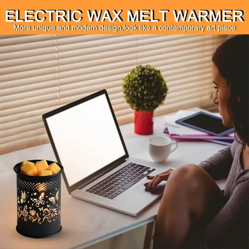 Vista 7 de kobodon Calentador de cera de metal, calentador de cera derretida, quemador de cera para velas, calentador de cera eléctrica para derretir velas