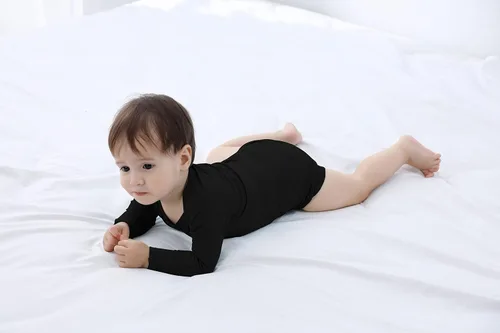 Vista 7 de Body de bebé con puños de manopla, body de bambú, pijama de manga larga para niño y niña