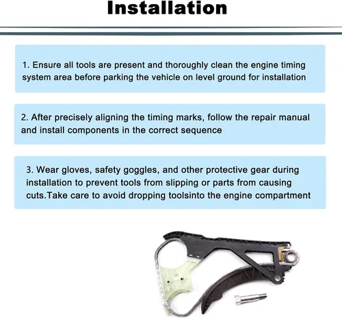Vista 6 de AUCERAMIC Kit de cadena de distribución 11318648732 con ajustador de árbol de levas VVT Compatible con BMW N51 N52 N55 S55 128i 135i 325i 328i 335i