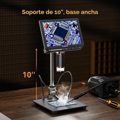 Vista 8 de Microscopio digital 4K, Elikliv EM4K - Microscopios de monedas de 8 pulgadas 2000x, microscopios HDMI de 52 MP, microscopio de soldadura
